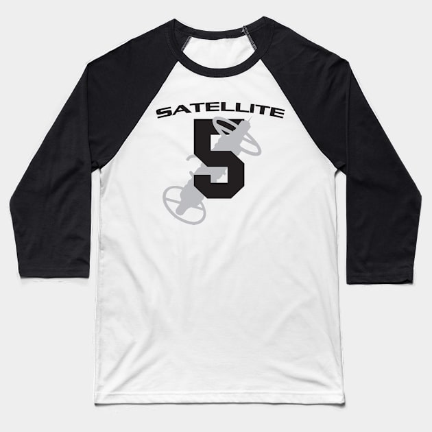 Satellite 5 Baseball T-Shirt by MindsparkCreative